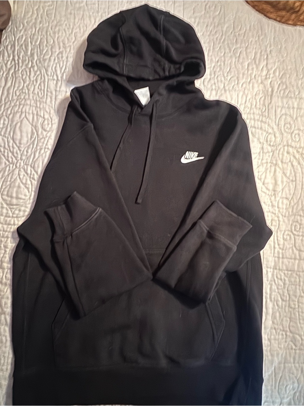 Nike Black Hoodie with White Swoosh